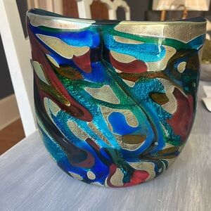 Murano Italy  Abstract Glass Vase